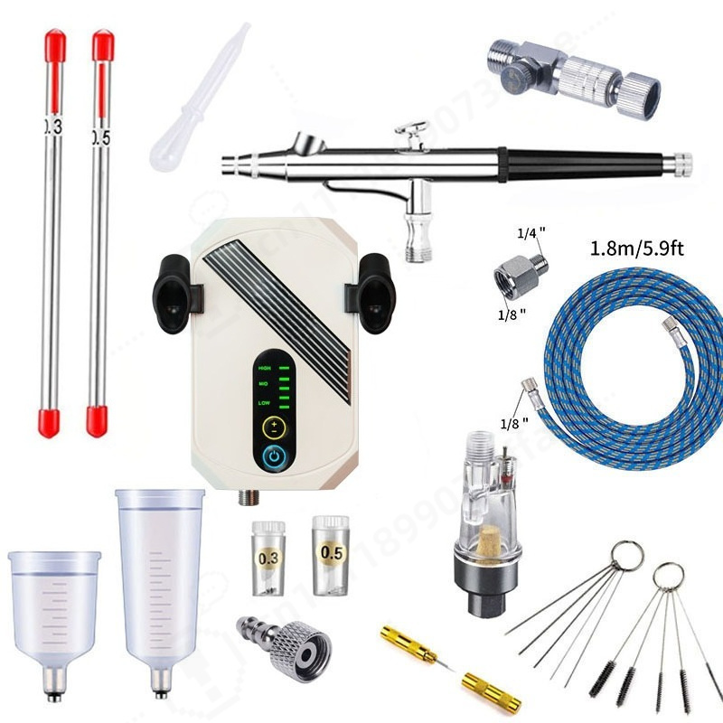 Kit Kompresor Airbrush Mini, C - Paint Model Kit ulasan dan harga